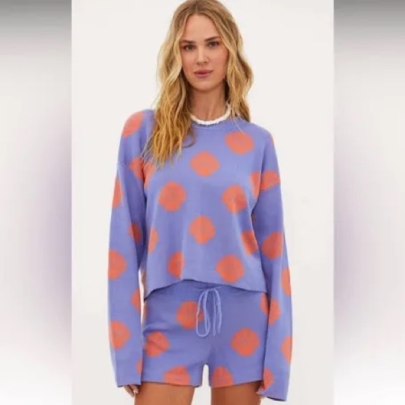 Beach Riot Pants - Beach Riot Lavender Shorts with Orange Shells